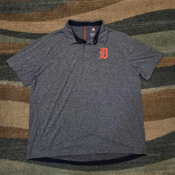 Grey and orange Detroit Tigers polo shirt #baseball - Picture 2 of 7